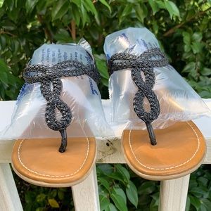 Cupcake black braided sandals